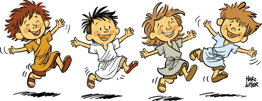 Kids running — art from Noah and the Og